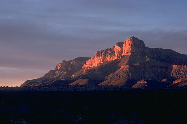 Western Guadalupe Mountains at sunset
