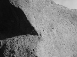 photograph: large boulder of Sandia Granite