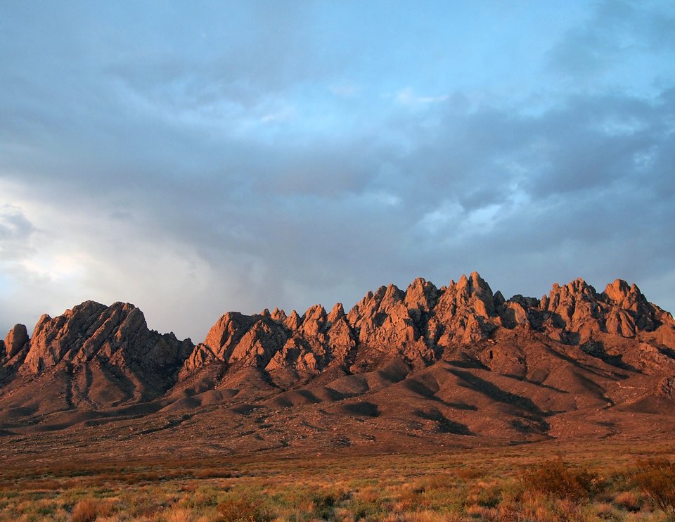 sunset view of the Organ Mountains