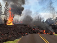 lava flow over road