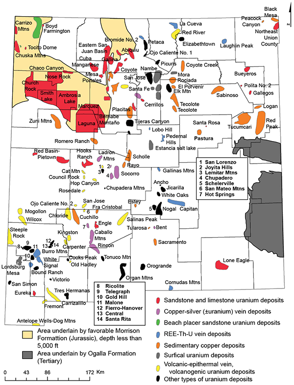 Uranium mining districts in NM