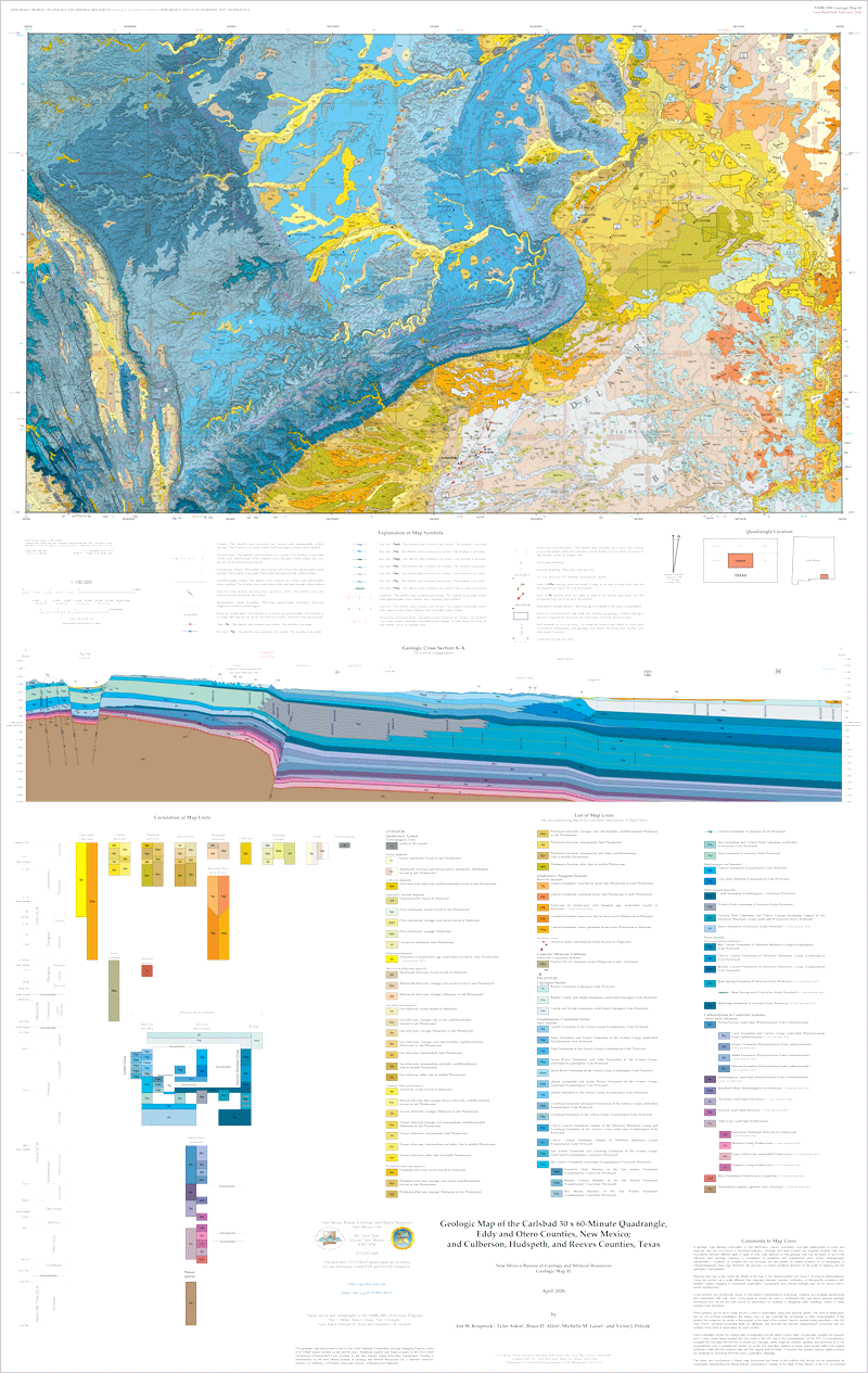 Geologic map of the Carlsbad 30x60-minute Quadrangle, New Mexico