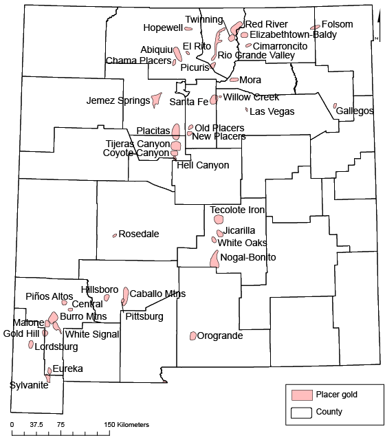 Placer Gold Resources in New Mexico