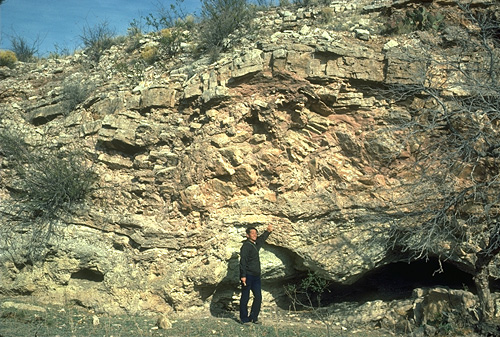 Solution collapse breccia in lower part of the Seven Rivers Formation.