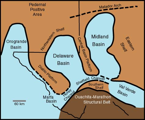 Permian Basin physiographic features