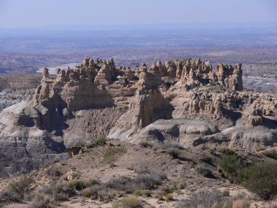 Eroded badlands, Angel Peak Nat. Recreation Area, New Mexico Stock