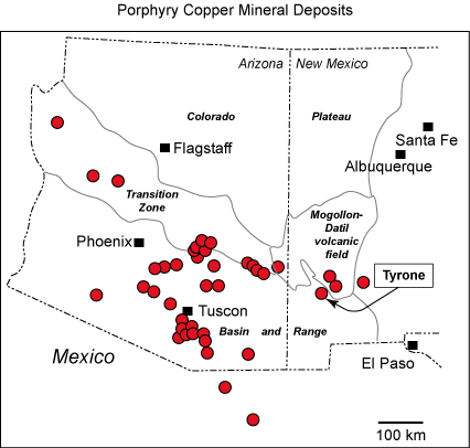 map of porphyry copper deposits