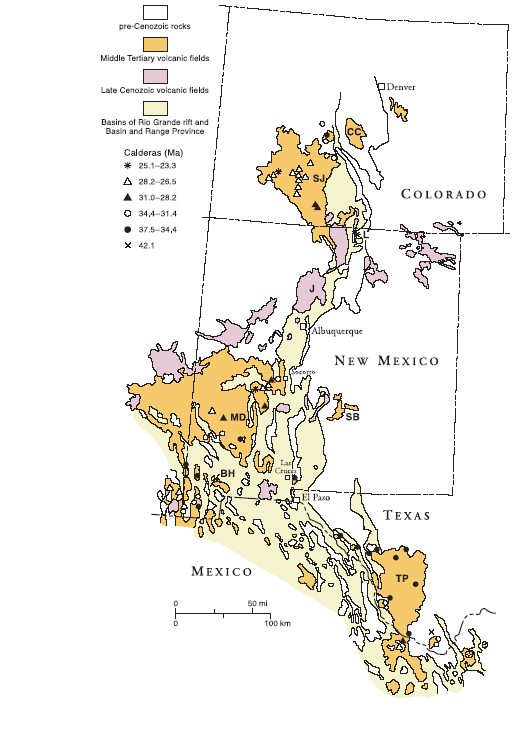 Datil New Mexico Map Geologic Tour: Mogollon-Datil Volcanic Field